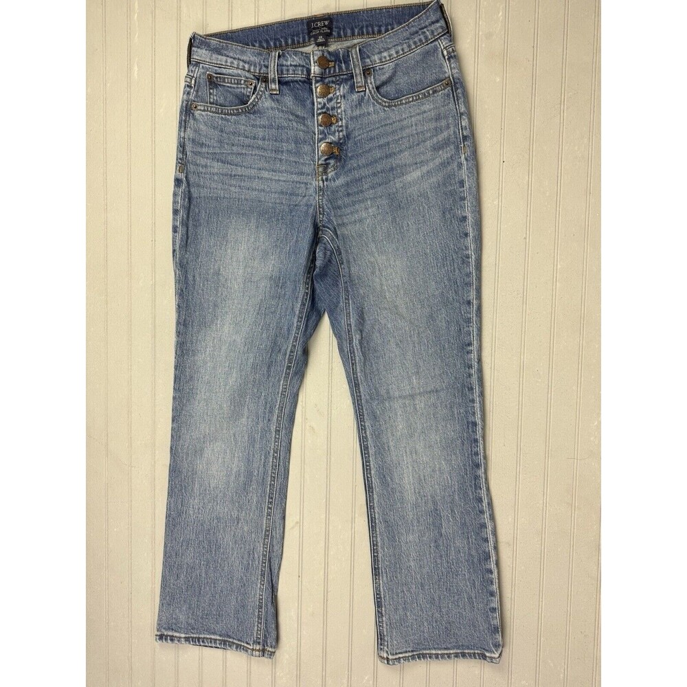 J Crew Size 26 Womens Jeans Hi Rise Crop Flare Stretch Med Wash